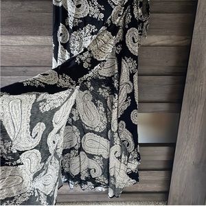 Living Doll black and cream paisley wrap skirt